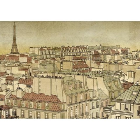 Fototapeta - Retro rysunek Paryża