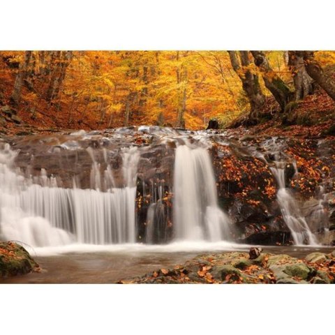 Fototapeta - Wodospad w lesie, Jesień
