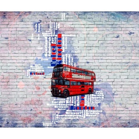 Fototapeta -Czerwony Autobus Graffiti