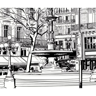 Fototapeta - Sketch Parisian Fountain