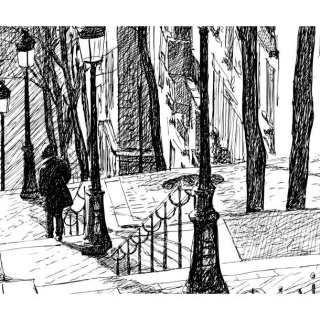 Fototapeta - schody - Montmartre