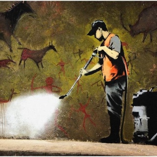 Fototapeta - Banksy - Cave Painting