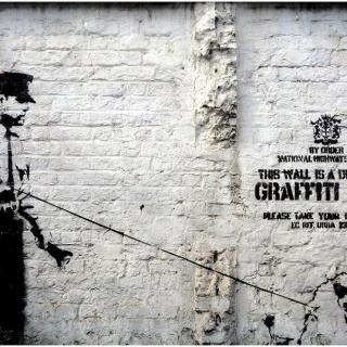 Fototapeta - Banksy - Graffiti Area