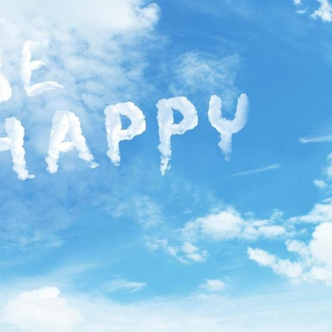 Fototapeta - Be happy, błękitne niebo