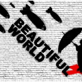 Fototapeta - Beautiful World, Banksy