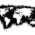 Fototapeta - Czarno-Biała Mapa Świata