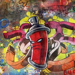 Fototapeta - Czerwone Graffiti Spray