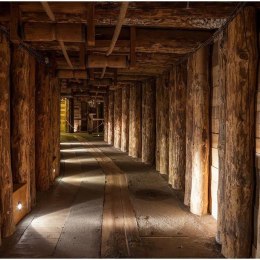 Fototapeta - Drewniany tunel Kopalni