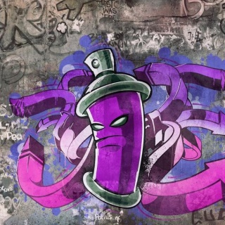 Fototapeta - Fioletowe Graffiti Spray