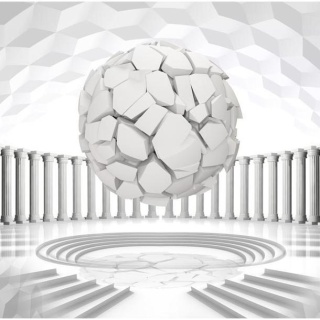 Fototapeta - Geometria, Biała Sala 3D