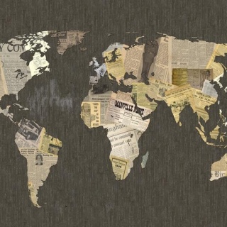 Fototapeta - Mapa retro z gazet