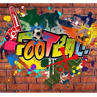 Fototapeta - Graffiti Football, cegła