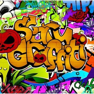 Fototapeta - Pomarańczowe Graffiti