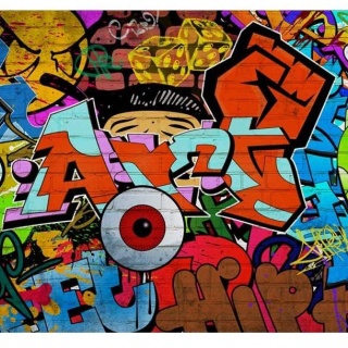 Fototapeta - Graffiti, oko, kolorowe