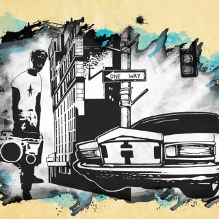 Fototapeta - Graffiti, stare auto