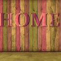 Fototapeta - HOME, deski, różowa