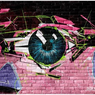 Fototapeta - Kolorowe oko, graffiti