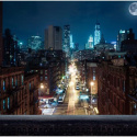 Fototapeta - Księżyc, Noc, Miasto NY