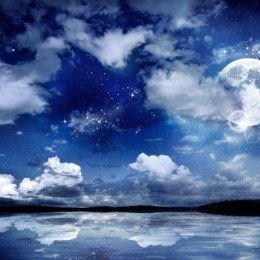 Fototapeta - Księżycowa Noc, Gwiazdy