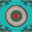 Fototapeta - Ludowy ornament, turkus