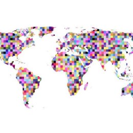 Fototapeta - Mapa, kolorowe piksele