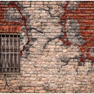 Fototapeta - Mur i okno, industrialna