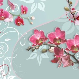 Fototapeta - Różowe orchidee i turkus