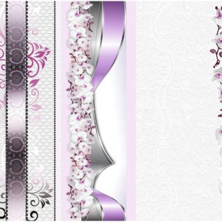 Fototapeta - Srebro, fiolet, kwiaty