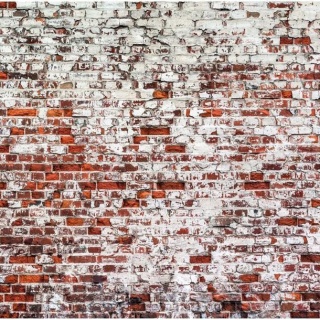 Fototapeta - Stara cegła i biały tynk