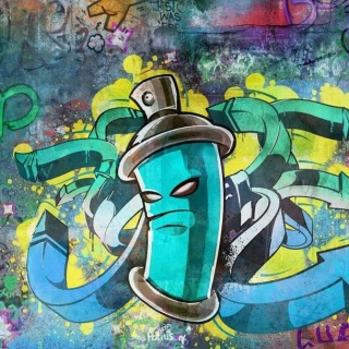 Fototapeta - Turkusowe Graffiti Spray