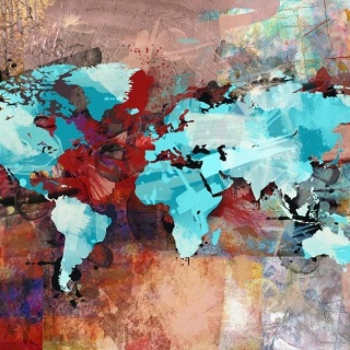 Fototapeta - Turkusowo-Rdzawa Mapa