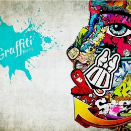 Fototapeta - Twarz z graffiti, postać