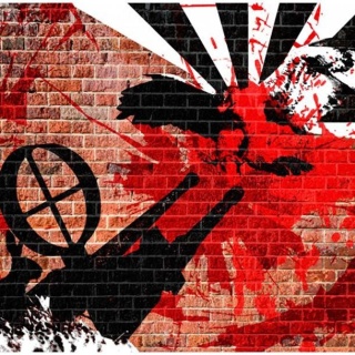 Fototapeta - Upolowany ptak, graffiti
