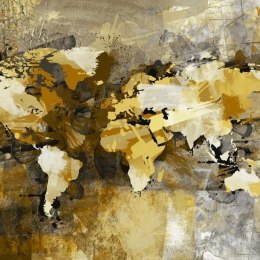 Fototapeta - Żółta mapa świata LOFT