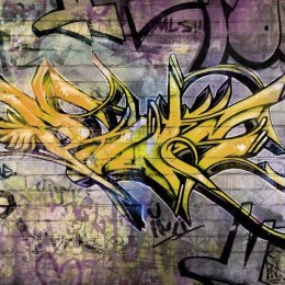 Fototapeta - Żółty napis, graffiti