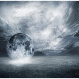 Fototapeta - księżyc, kosmos, szara