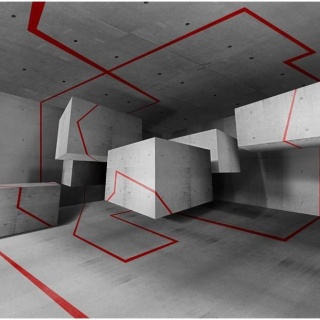 Fototapeta - Czerwony szlak, Loft, 3D