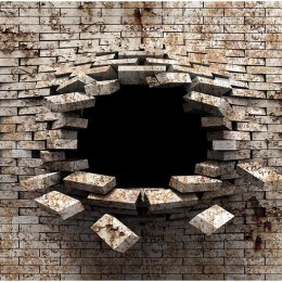 Fototapeta - Dziura w murze 3D iluzja