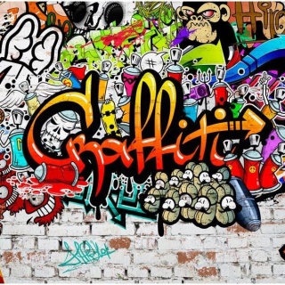 Fototapeta - Kolorowe graffiti, napis