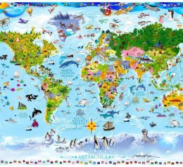 Fototapeta - Mapa świata dla dzieci