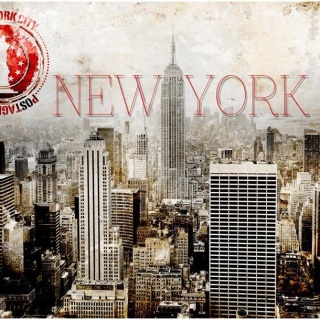 Fototapeta - New York - POST AGE STAMP