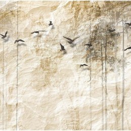 Fototapeta - Papierowe tło, Ptaki