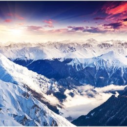 Fototapeta - Szczyty Gór Alp - zachód