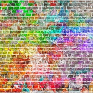 Fototapeta - Tęczowy mur