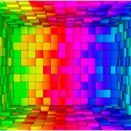 Fototapeta - Kolorowy sześcian 3D