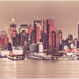 Fototapeta - Widok na Manhattan RED