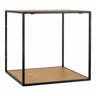 CZARNA METALOWA PÓŁKA, DĄB, KWADRAT, DO POKOJU