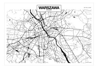 Fototapeta samoprzylepna - Mapa Warszawy