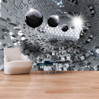 Fototapeta - Srebrny Nowoczesny Tunel