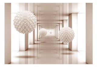 Fototapeta samoprzylepna - Beżowy Tunel 3D